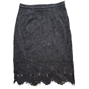 NWOT Black Lace Skirt Size L Side Zipper